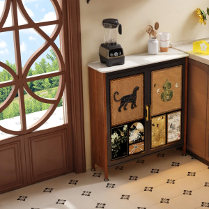 MEISD | Steel and Marble Kitchen Storage Cabinet