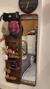 Full body mirror hole board integrated wall mounted dressing mirror home bedroom fitting mirror