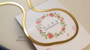 Original 916 Gold Womens Snake Bone Chain All Match Necklace Simple design temperament fashion jewellery