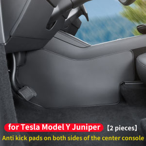 For New Tesla Model Y Juniper center console kick pad Refreshed Model Y interior suede protection pad dirt pad 2-piece set