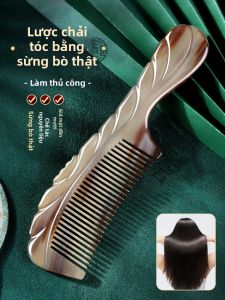 SHENGSHITANG | Lược Chải Đầu Bằng Sừng Trâu Thiên Nhiên Massage Kinh Mạch Da Đầu