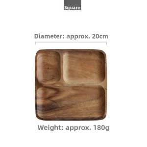 Sectioned Food Serving Tray Wood