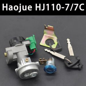 Haojue motorcycle HJ110-7/7C UH110 4 line ignition switch key full set lock seat bag lock original motorcycle accessories