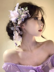 Elegant Purple Flower Hairpin Tassel Shake Hanfu Headwear Sister Says Stylish Spring Summer New Arrival Ancient Chinese Style