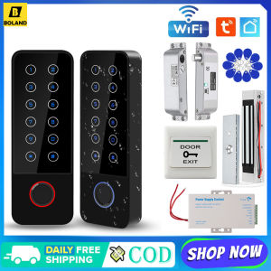 Boland Standalone Metal Wifi Tuya Fingerprint RFID Access Control Keypad Rainproof Digital Panel Wiegand Card Reader Door Lock System