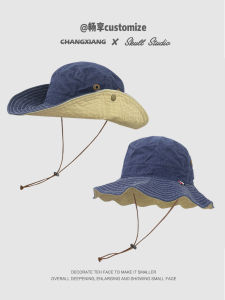 Large Size Fisherman Hat Womens Outdoor Mountain Western Cowboy Sun Protection Hat Shade Large Code Casual Style round Top