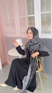 Gamis Ceruti Feni Set Hijab Etnik (gamis+hijab) / Dres Set Hijab