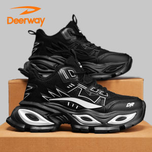 Deerway Mens Sports Casual Shoes 2025 Autumn New Style Running Increase Height Wear-Resistant Fashionable Low-Top Sneakers