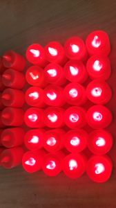 (Free Battery) Red-Cased Red Light LED Candle Red Cover LED Night Lamp Red Romantic Candle Lampu Lilin Merah ( 24pcs )