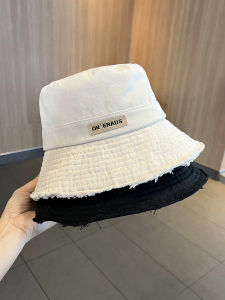 Japanese Style Women's Spring & Autumn Fisherman Hat: Asymmetrical Hem Letter Design Wide Brim Sunshade Versatile Casual Cap