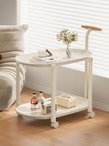 3 Ties Trolley Snack Table Versatile for Flower StandHand CartStorage ShelfEnd Table & Nightstand