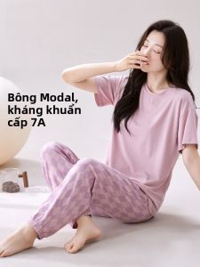 MiiOW | Bộ đồ ngủ cotton Modal tay ngắn mùa hè cho nữ MiiOW Cat Person Sensation thoáng khí kháng khuẩn quần áo mặc nhà