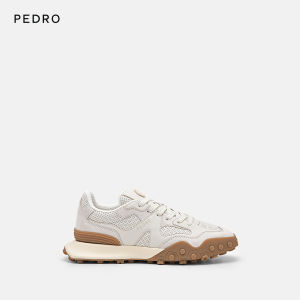 Pedro Color Block Sports Shoes Thick Bottom Casual Shoes New Arrival Laced Sneakers round Toe Low Heel PU Leather Composite Outsole