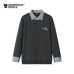 Dangerous People Xue ZhiHuan DSP Academy Style Air Layer Polo Shirt Long Sleeve Button up Collar Sweatshirt for Youth