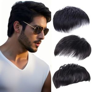 Mens wig piece simulation seamless wig top invisible replacement short wig top replacement block