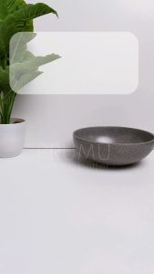 PRUMU Melamine Stone Mangkok Ceper 7.5 inch - Mangkok Mie Ramen - Mangkok Korea - Mangkok Cafe - Mangkok Restoran - Mangkok Makan - Golden Dragon W7108A