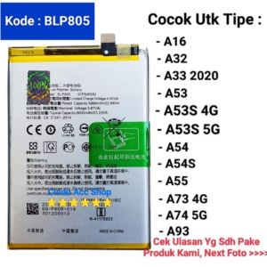 Baterai For Type A16 A32 A33 2020 A53 A54 A74 5G A93 Batre BLP805