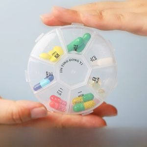 Portable Mini Medicine Box Pill Organizer Early mid Day Reminder Small Size Drug Storage Case Convenient Carry-On Medicine Holder
