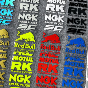 Red Bull HRC Sticker Motorcycle Modification Sponsor Reflective Waterproof Decoration Helmet Stickers Scratch Cover Sticker Suitable for YAMAHA HONDA SUZUKI KTM DUCATI BMW Kawasaki