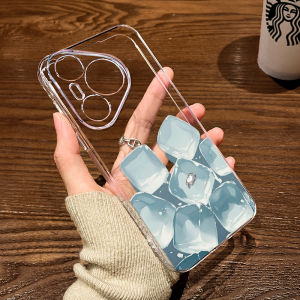 Creative Summer Ice Cube Phone Case Transparent Protective Shell for Huawei Pura80/70 P60Art for Men And Women Cute Ultra Rare