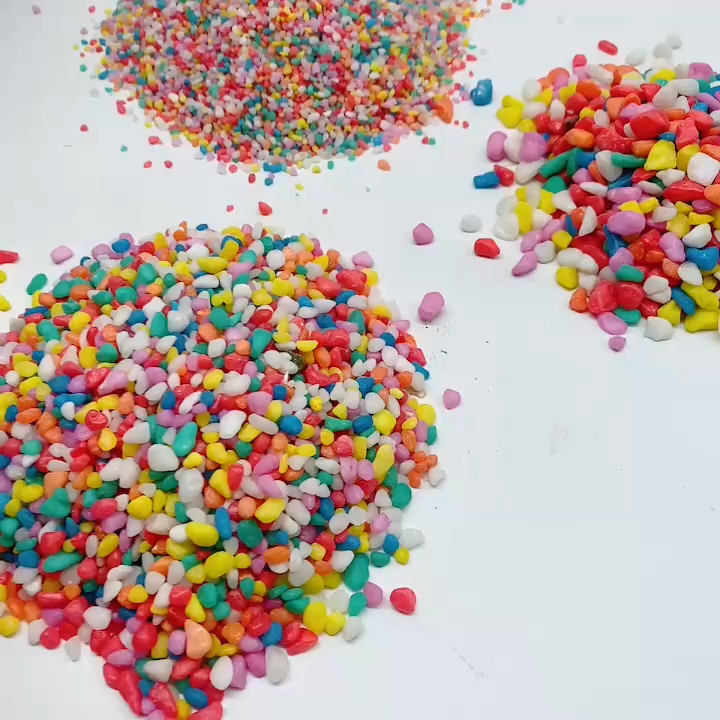 Túi 500g sỏi màu trang trí tiểu cảnh không ra màu 4 size rải mặt chậu ...