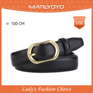 MATEYOYO Women Belts Retro PU Belt Elegant Slim Belt Golden Buckle Design Adjustable Girls Ladies Long Straps Waistbands Dress Coat Alloy Buckle Letter Buckle Gold Decorations Leisure Belt