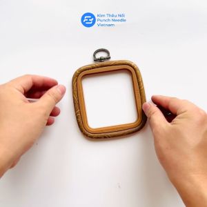 Khung thêu nhựa vẫn gỗ hình bát giác nhiều kích thước - Kim Thêu Nổi sử dụng thêu tay thêu nổi trang trí decor