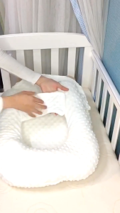 Baby Pillow Anti-Spill Milk Pillow Adjustable Angle Portable Double Layer for 0 - 3 Year Old Newborns Soft and Breathable