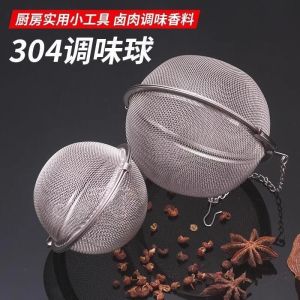 Food Grade 304 Stainless Steel Seasoning Ball for Soup Making Meat Stewing Seasoning Package Kitchen Storage Container