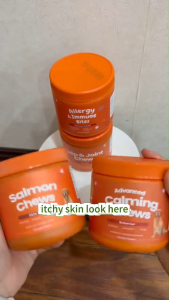 ZEZY Salmon Soft Chews 120 soft chews for Skin Coat Health Boost Immune System Support Skin Moisture for All Dog Breeds