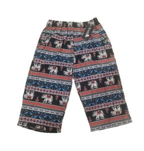 PLUS SIZE 5XL Seluar 3 Suku Wanita Corak Gajah Elastik Lady Casual Elastic 3 Quarter Pant Elephant