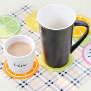 Miếng lót cốc silicon hình hoa quả tươi mát (9cm) - Miếng lót ly trái cây dễ thương