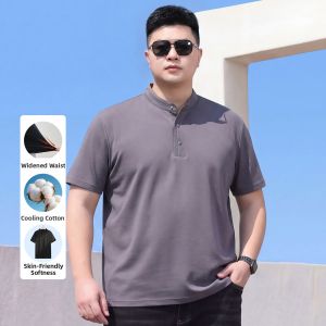 Zuogeeya | Mens Polo Shirt Big Size Loose Fit Short Sleeve