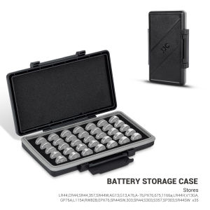 JJC Coin Cell Battery Case Storage Box Organizer For 28 CR1632 CR1620 CR1616 or 35 LR44 CR44 SR44 357 SR44W AG13 G13 A76 A-76 PX76 675 1166a LR44H V13GA GP76A L1154 RW82B EPX76 SR44SW 303 SR44 S303 S357 SP303 SR44SW Battries