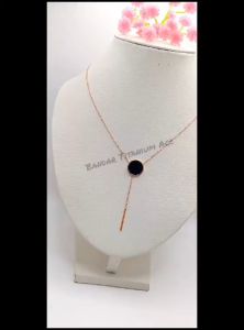 KALUNG WANITA TITANIUM BULAT HITAM JUNTAI ANTI KARAT ANTI LUNTUR