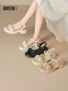 DUSTO | Dép Quai Ngang Đế Dày Phong Cách Thường Ngày