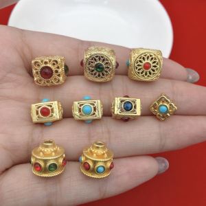 ลูกปัดทองดินสานมือ DIY ลูกปัดแยกส่วนอื่นๆ ของตกแต่งแฟชั่น เครื่องประดับ ลูกปัดอื่นๆ ส่วนประกอบอื่นๆ