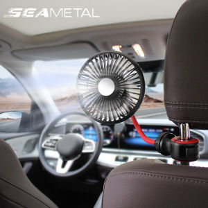 SEAMETAL USB Car Fan 360 Degree Rotating Fan Car Cooling Fan 3 Speed Car Air Cooler Summer Cooling Fan fit Dashboard Rear Seat