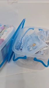 SET 2 ชิ้น กล่องหูหิ้ว หูล็อค กล่องอเนกประสงค์ กล่องใส่ของเตรียมคลอด กล่องเก็บของ พร้อมฝาปิด