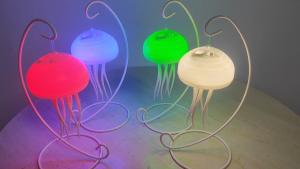 Jelly Fish Lamp Electricrotation Night Lighting LED Bedroom sleep light Bedside lamp USB charger Birthday gift