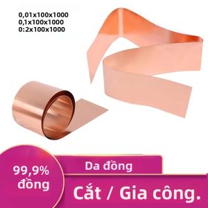 1 Tấm Kim Loại Đồng Nguyên Chất 1000mm Dài Độ Dày 0.01mm-0.2mm Hợp Kim Cu Dùng Cho Nghệ Thuật Kim Loại Phụ Kiện Dụng Cụ Thủ Công