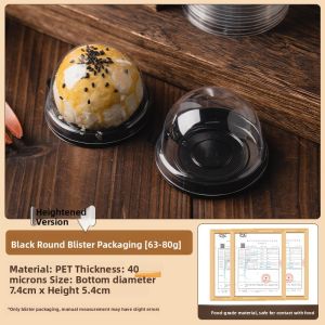 MEIDI | Transparent Round Single Package Box For Ice Skin Mooncake And Snowy Delicacy