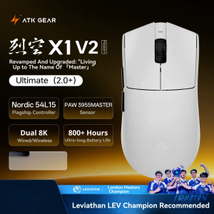 ATK Blazing Sky X1V2/X1 Air Master+ Dual 8K Wireless Gaming Mouse 48g PAW3955MASTER Ergonomic Med-Large Hand for PC FPS Valorant