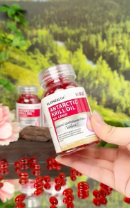 Antarctic Krill Oil - Rich in Omega - 3 Omega-3 Astaxanthin Supplement pill krill for Cardiovascular/Phosphorus-Rich Nutritional Supplement Lowering Blood Lipids 磷蝦油