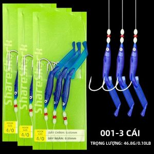 ShareShark | Bộ Dụng Cụ Câu Cá Biển ShareShark Phát Sáng Ban Đêm Mồi Mềm Sinh Học Thiết Kế Nhiều Móc Câu Dành Cho Câu Cá Trên Thuyền Với Cá Đuối Và Cá Thu.