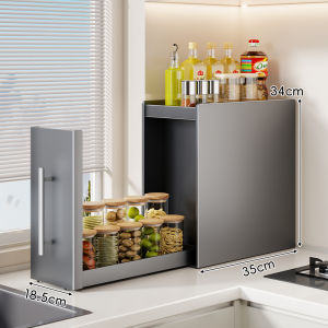 Slim Pull-out Condiment Organizer Multi-level Dust-proof