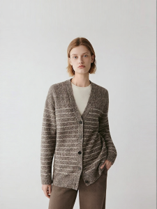 ICICLE | Natural Color Cashmere Circle Yarn Knitted Cardigan