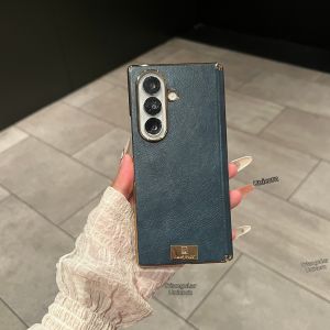 Crazy Horse Leather Gold Plated Luxury Phone Case