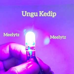 Sepasang Lampu Motor T10 6 LED Senja Banyak Warna Running Kedip DC 12 VOLT