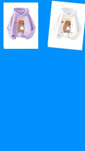 Áo Hoodie bé gái bé trai Capybara Áo có mũ trùm đầu.AK01SUKAKIDS